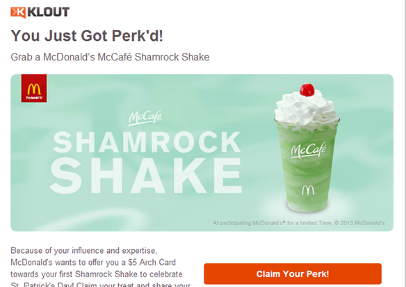 shamrock shake perk